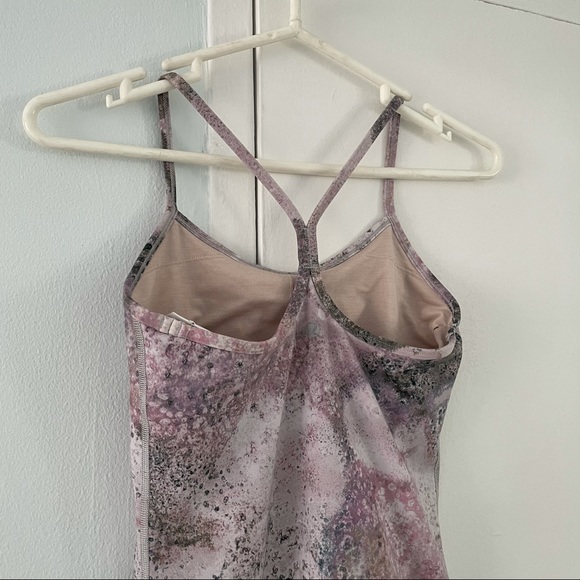 LULULEMON CRZ Y strap marble pink yoga tank top 4 - Picture 5 of 11